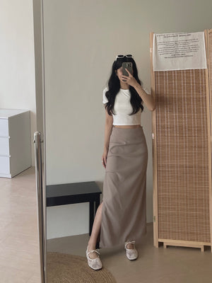 Plain Fit Padding Crop Tee / 纯色修身胸垫短T恤