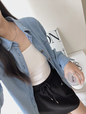 Boone Denim Outer Shirt / 帅气牛仔衬衣外套