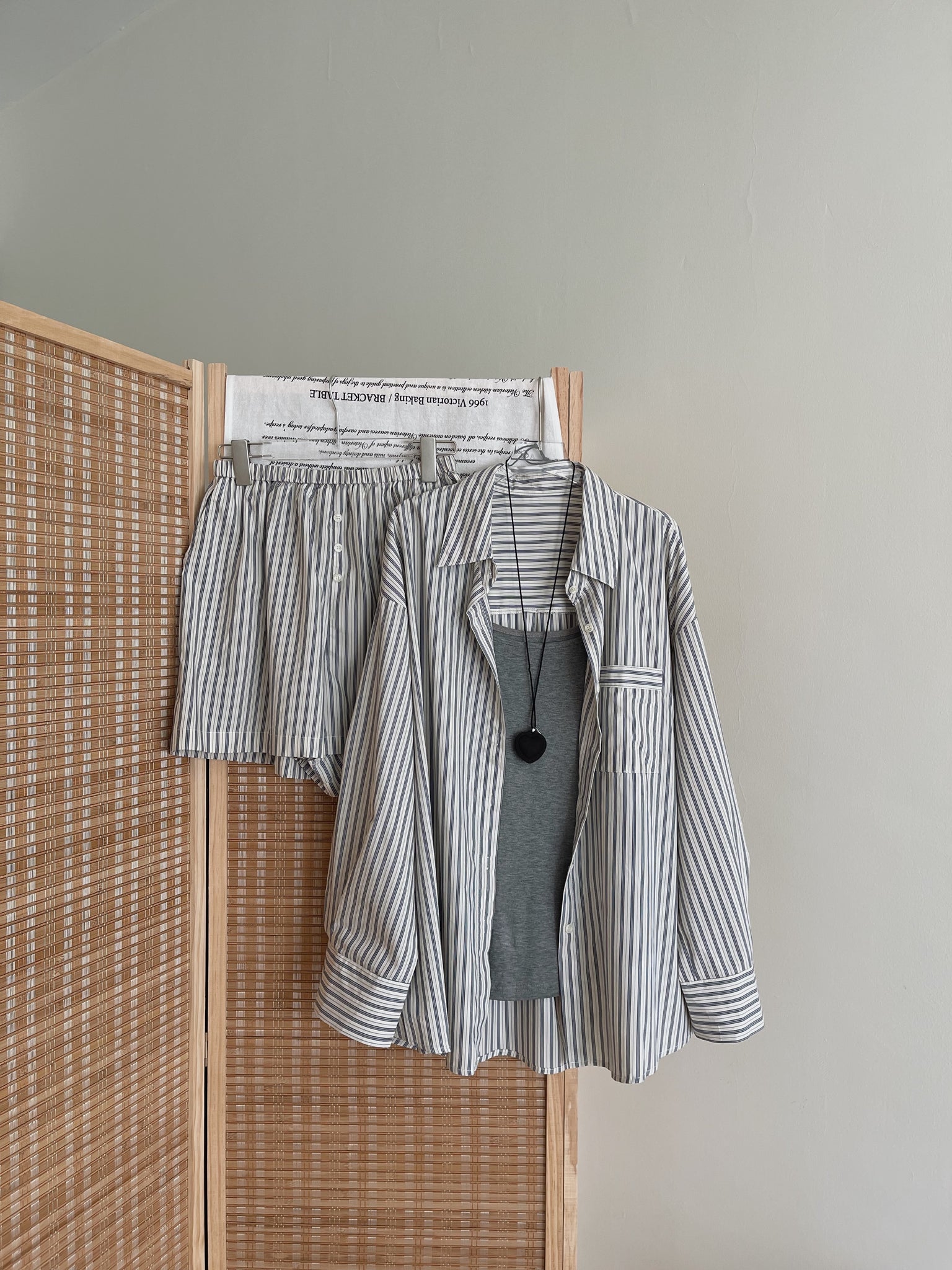 Striped Effortless 3pcs Set / 条纹慵懒风三件套