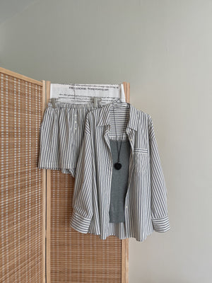 Striped Effortless 3pcs Set / 条纹慵懒风三件套