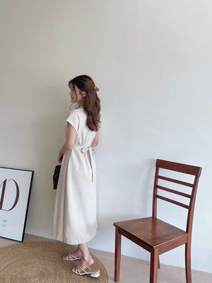Casual Side Knot Dress / 收腰系带休闲裙