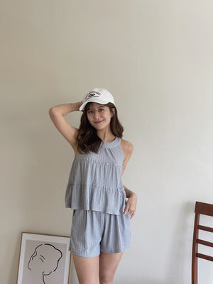 Avery Halterneck Set / 挂脖肌理感短裤套装
