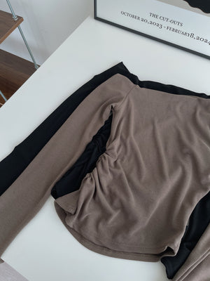 Hot Style Oblique Top / 设计感斜肩不规则上衣