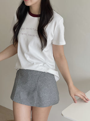 Sporty A-Line Skirt / 卫衣面料短裙