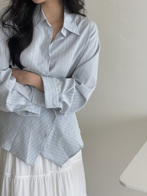 Pattern Striped Shirt / 设计感不规则条纹衬衫