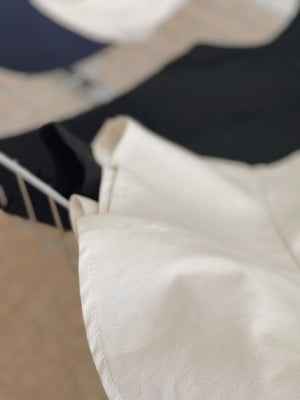 Vneck Front Tie Top / 茶歇V领宽摆上衣