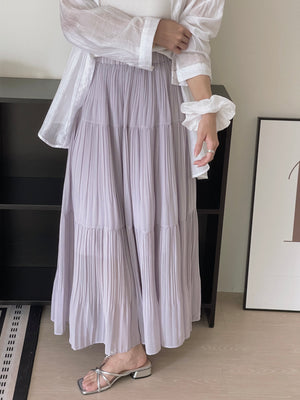 Cloudlight Pleated Tiered Skirt / 百褶飘逸蛋糕半身裙