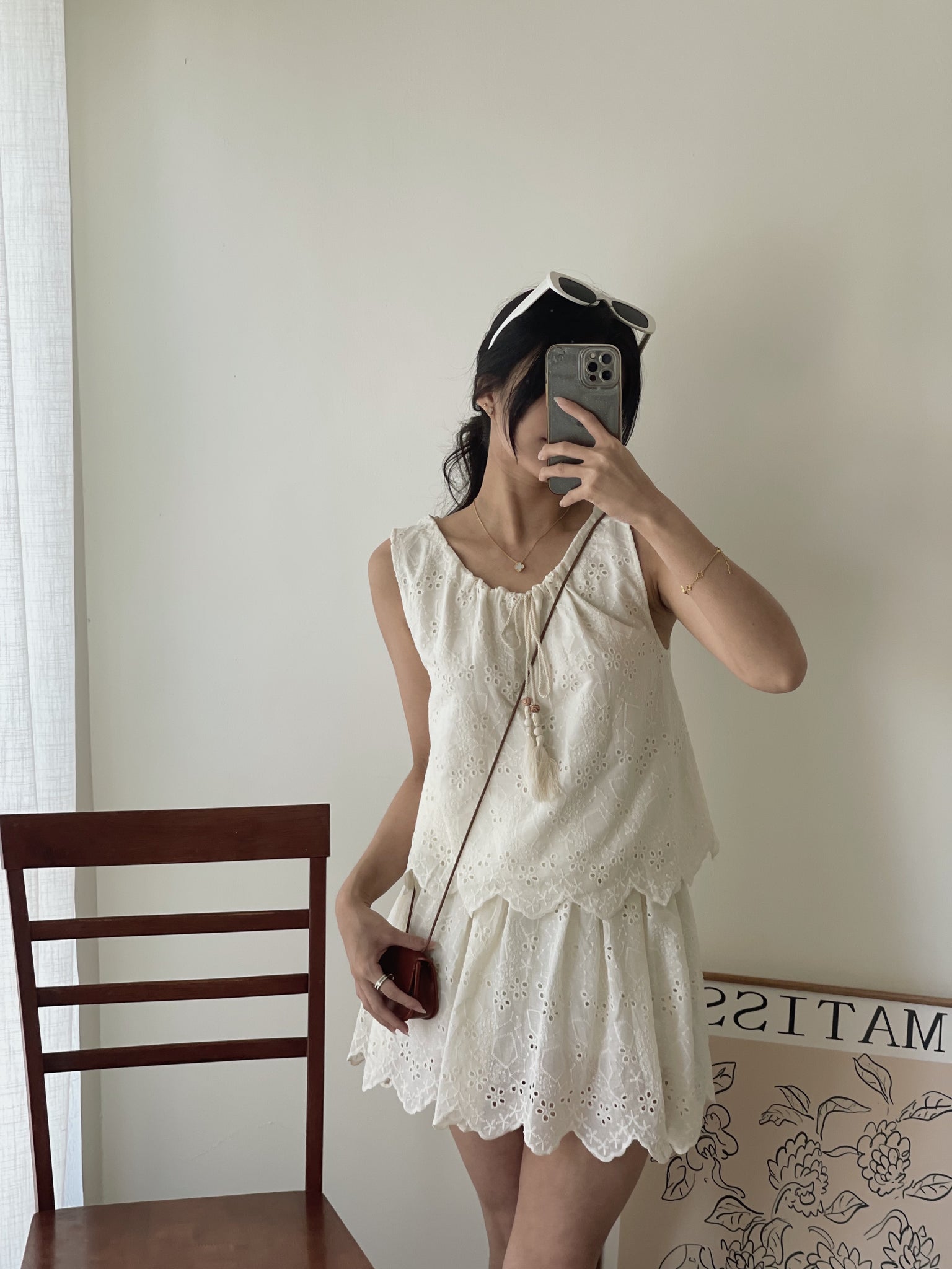 Holiday Eyelet Set / 刺绣抽绳度假套装