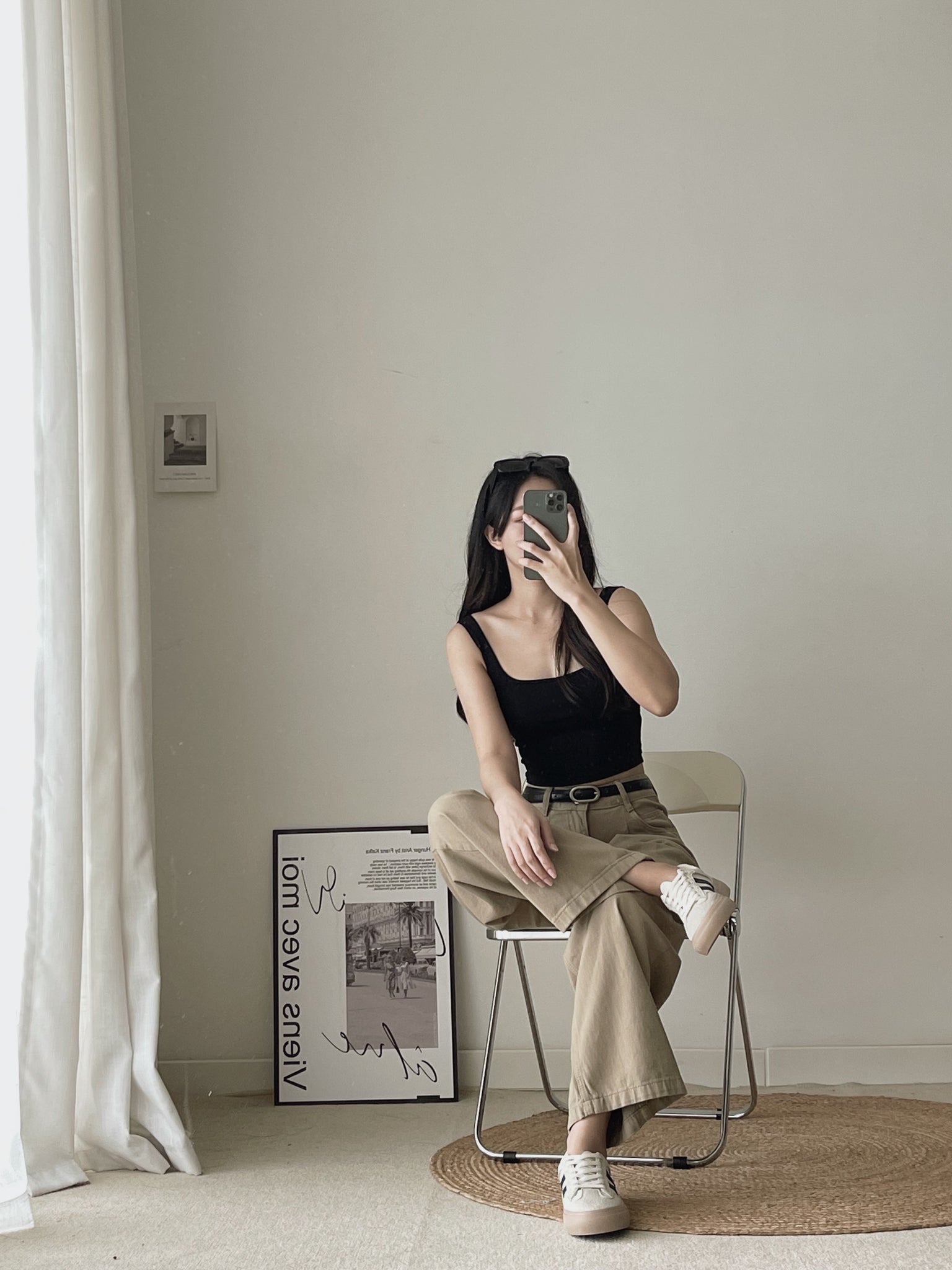 Square Neck Padded Tank Top / 方领胸垫背