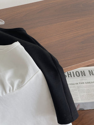 Collared Split Slim Top / 辣妹Polo领排扣修身小衫