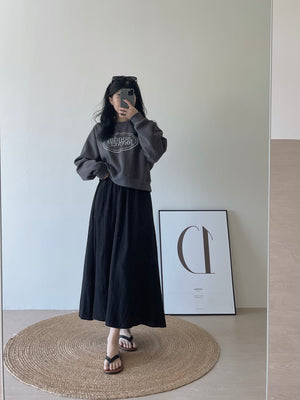 Contrast Embroidered Sweatshirt / 撞色刺绣字母卫衣