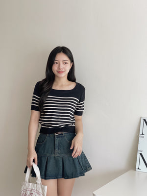 Denim Pleated Skirt / 牛仔百褶短裙