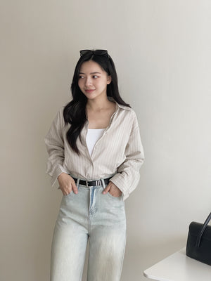Pattern Striped Shirt / 设计感不规则条纹衬衫