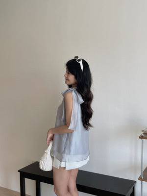 Bow Organza Blouse / 流光纱蝴蝶结小衫