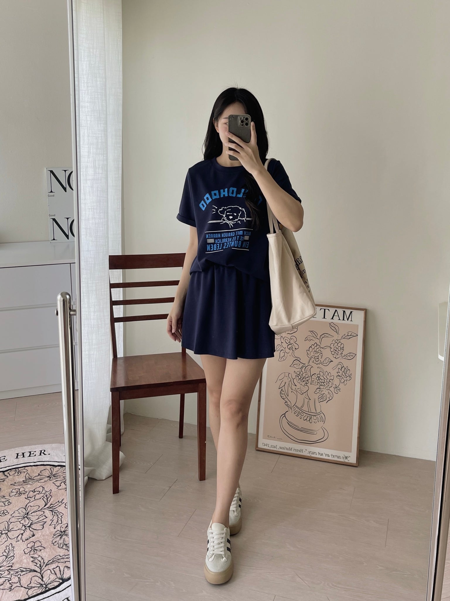 Puppy Cartoon Skort Set / 太空棉小狗卡通裤裙套装