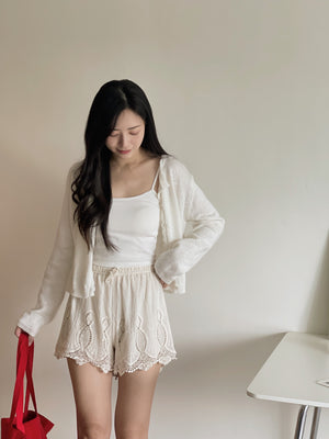 Crochet Knit Cardigan / 毛衣钩花针织开衫