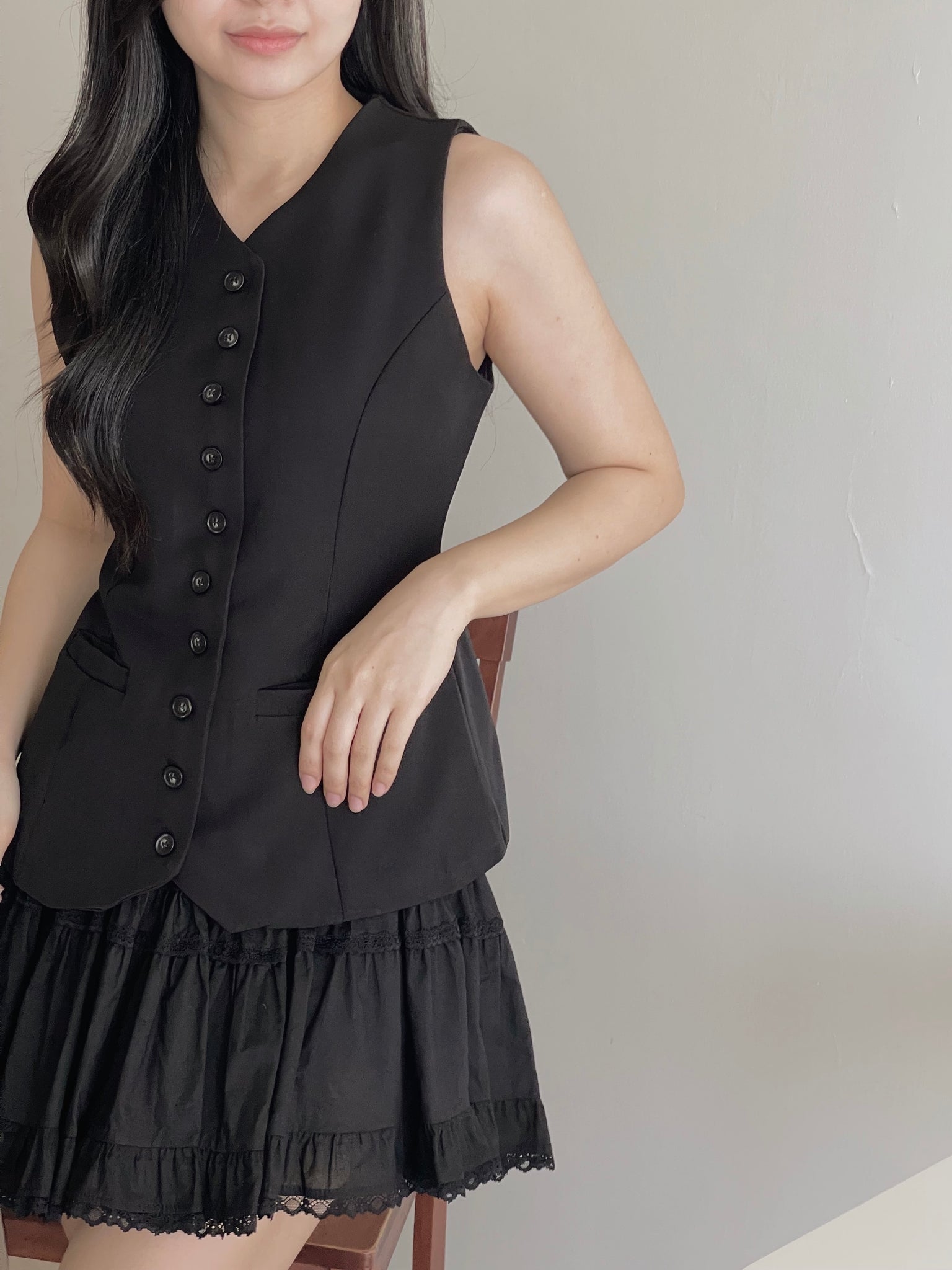 Button Up Suit Vest / 高级感西装马甲背心