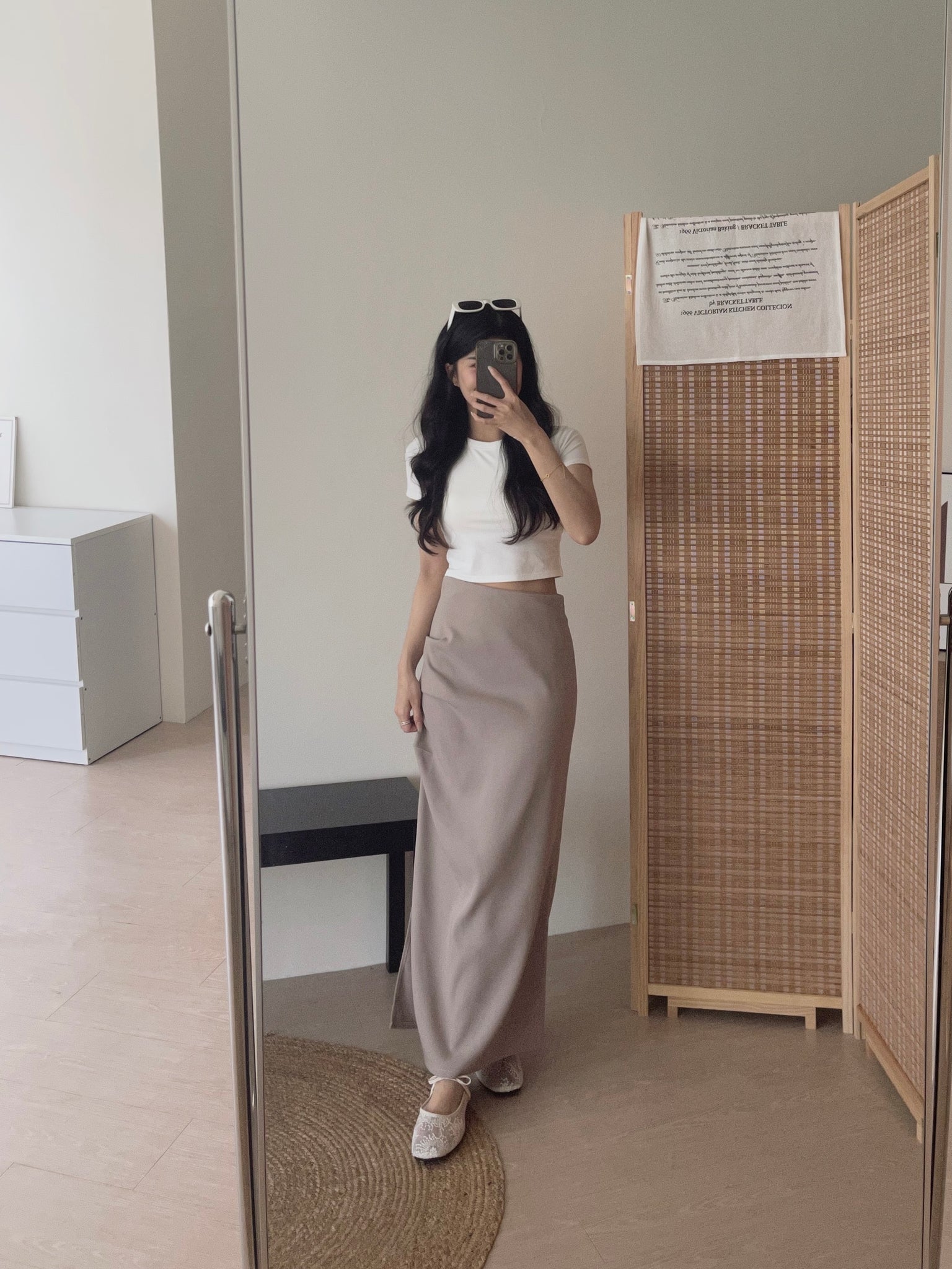 Mannette Extra Long Skirt / 加长版甜酷褶皱修身半裙