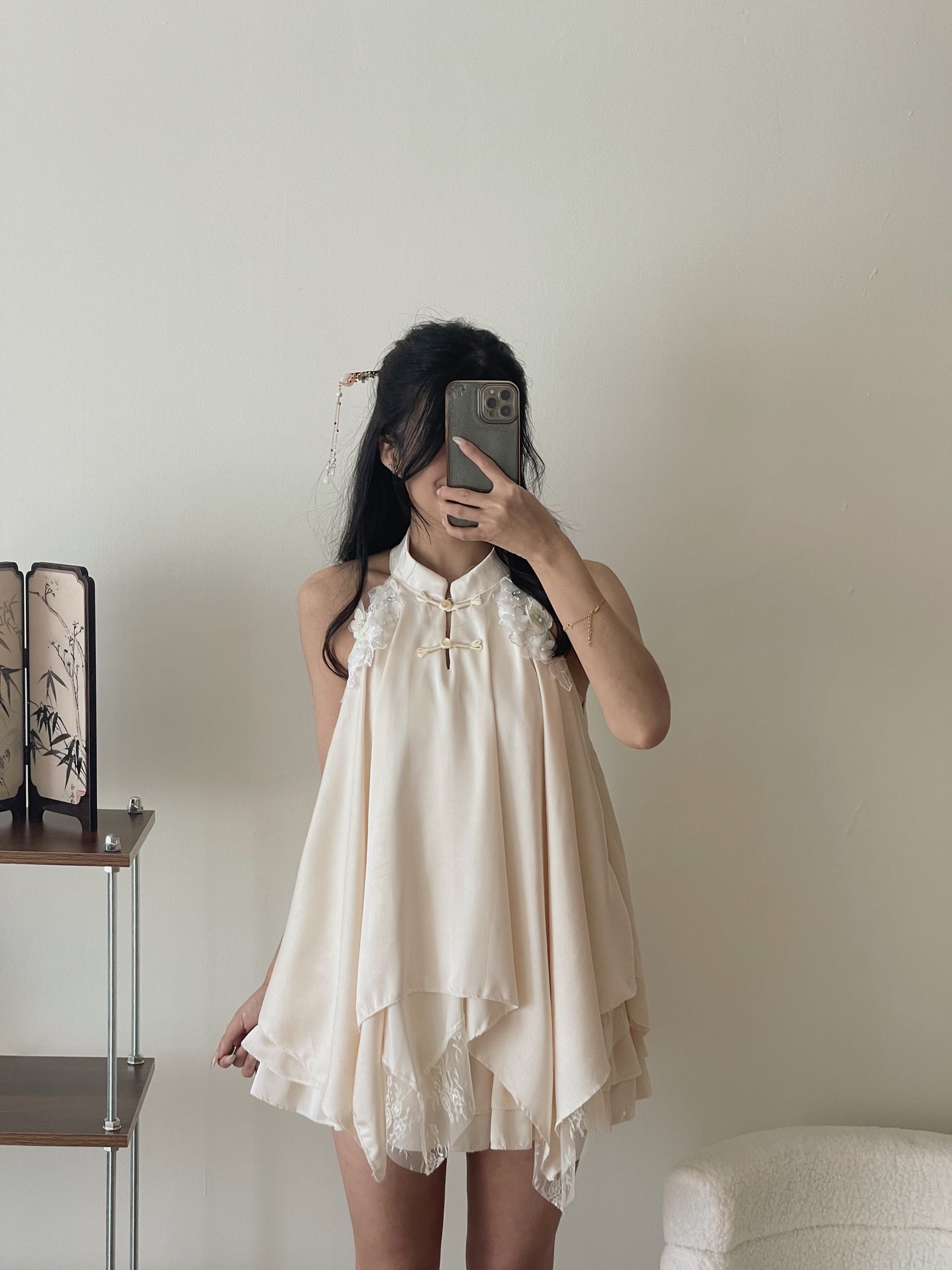 Lace Spliced Chinese Set / 中式甜美蕾丝盘扣套装