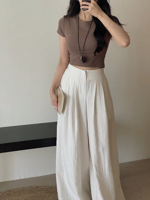 Crop Tee With Removable Pad / 短款T恤自带可拆卸乳胶垫