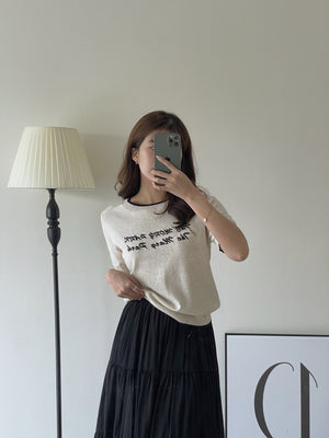 Korean Letters Knit Top / 韩系字母刺绣上衣