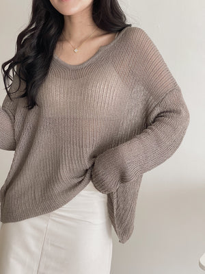 Korean Loose Knitted Sweater / 韩版慵懒镂空针织罩衫