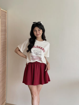 Puppy Cartoon Skort Set / 太空棉小狗卡通裤裙套装