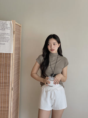 Cotton Mock Neck Tee / 棉质半高领基础T恤