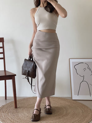 Manette Ruched Skirt / 甜酷褶皱修身半裙