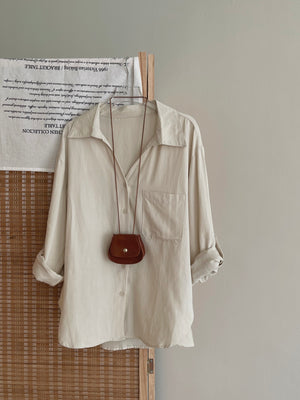 Chic Casual Shirt  / Polo尖领干练宽松衬衣