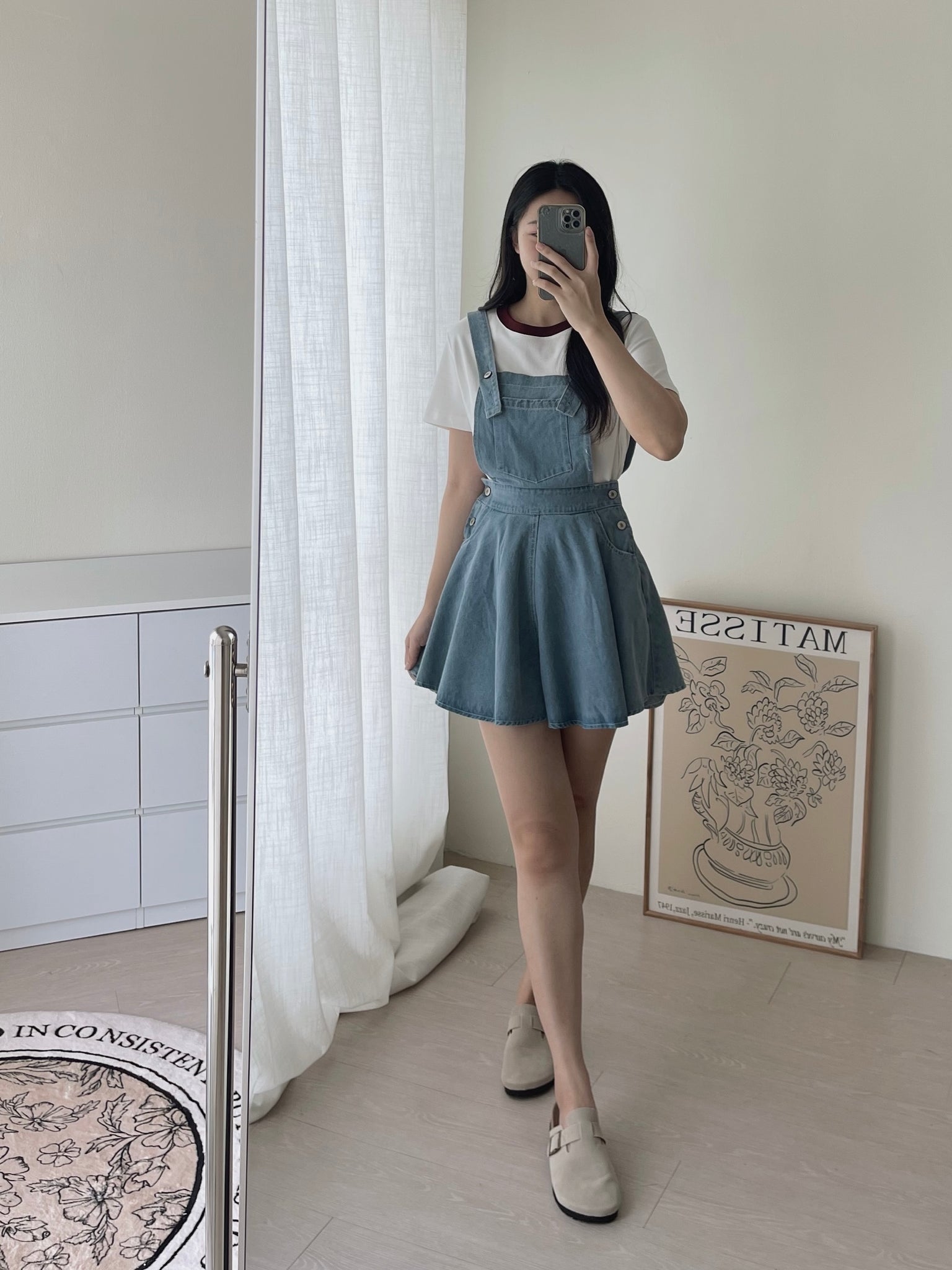 Denim Wide Leg Overall / 减龄阔腿背带裤裙