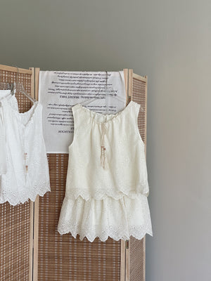 Holiday Eyelet Set / 刺绣抽绳度假套装