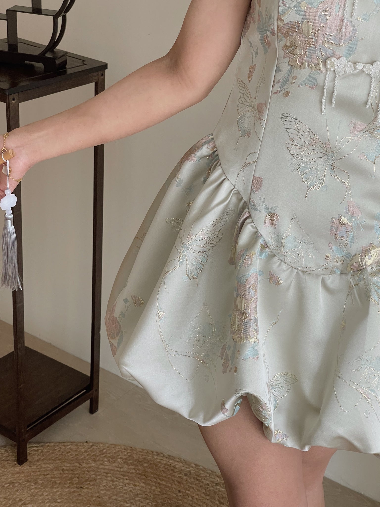 Petal Silhouette Charm Jumpsuit Dress / 【花影娇姿】挂脖花苞连体裙