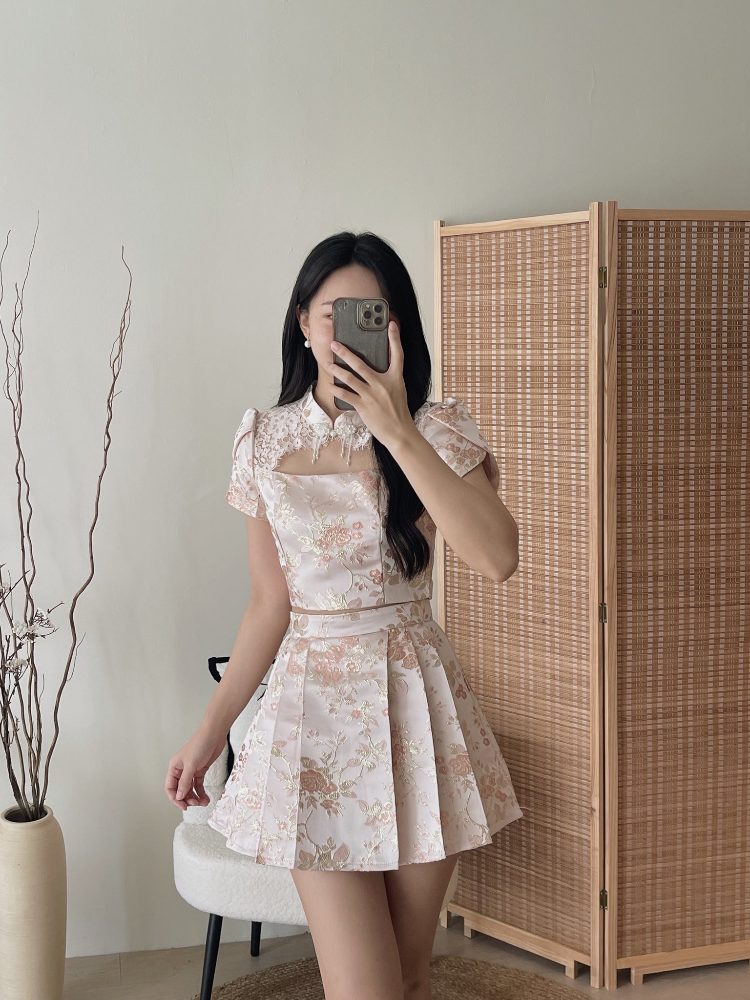 Brocade Spliced Lace Set / 【绣蕊锦裳】拼接蕾丝百褶裙套装