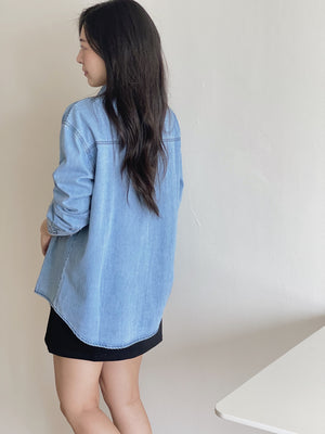 Boone Denim Outer Shirt / 帅气牛仔衬衣外套