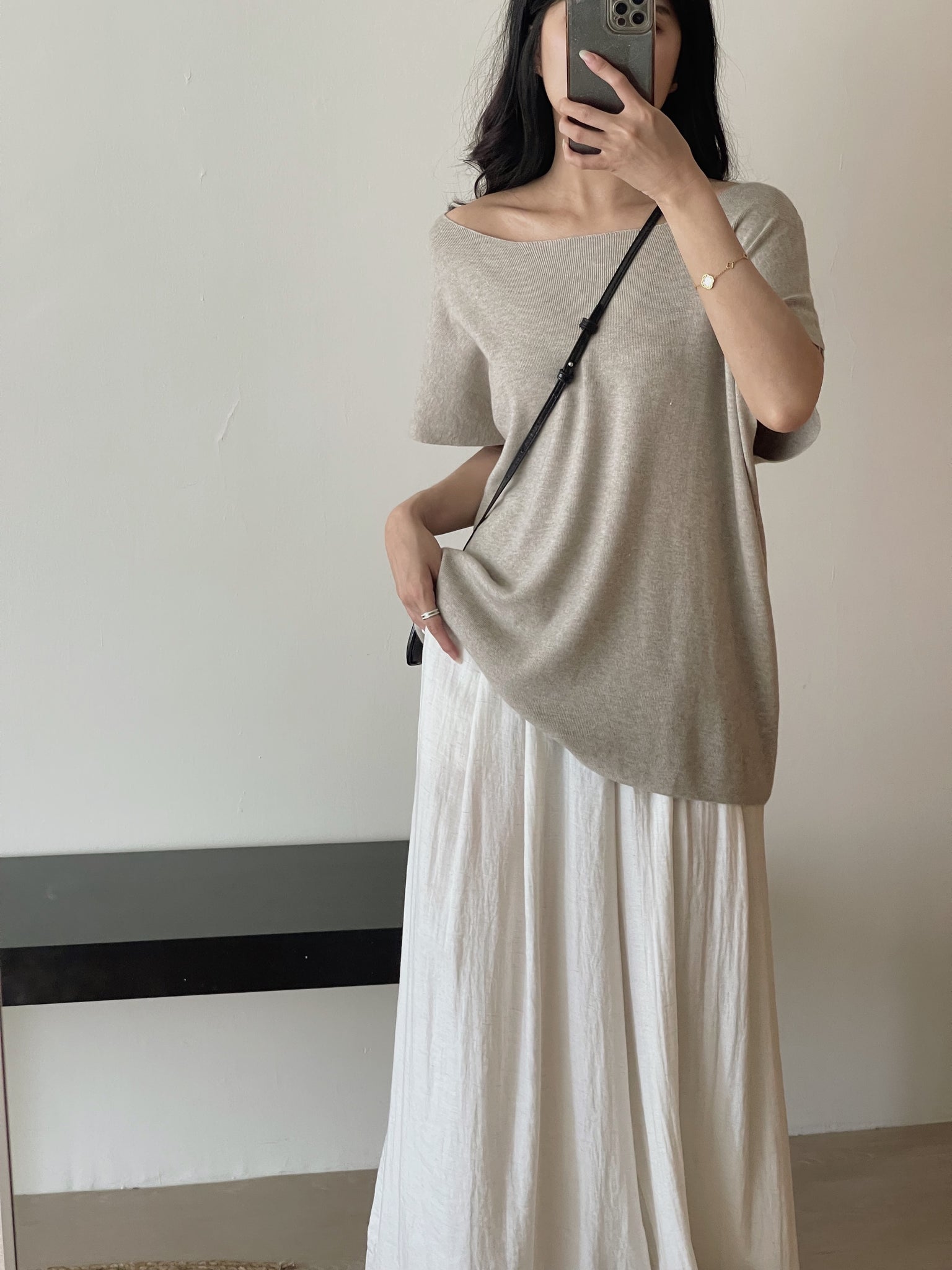 Soft Knit Oversized Top / 软糯超宽松针织T恤