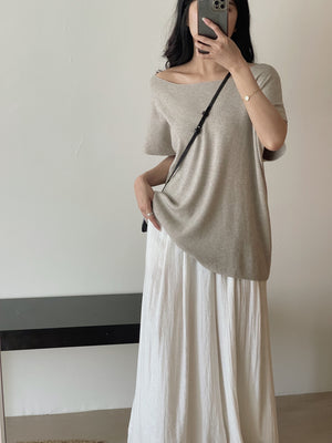 Soft Knit Oversized Top / 软糯超宽松针织T恤