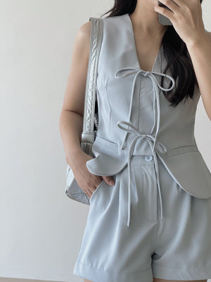 Ribbon Vest Set / 蝴蝶结无袖西装套装