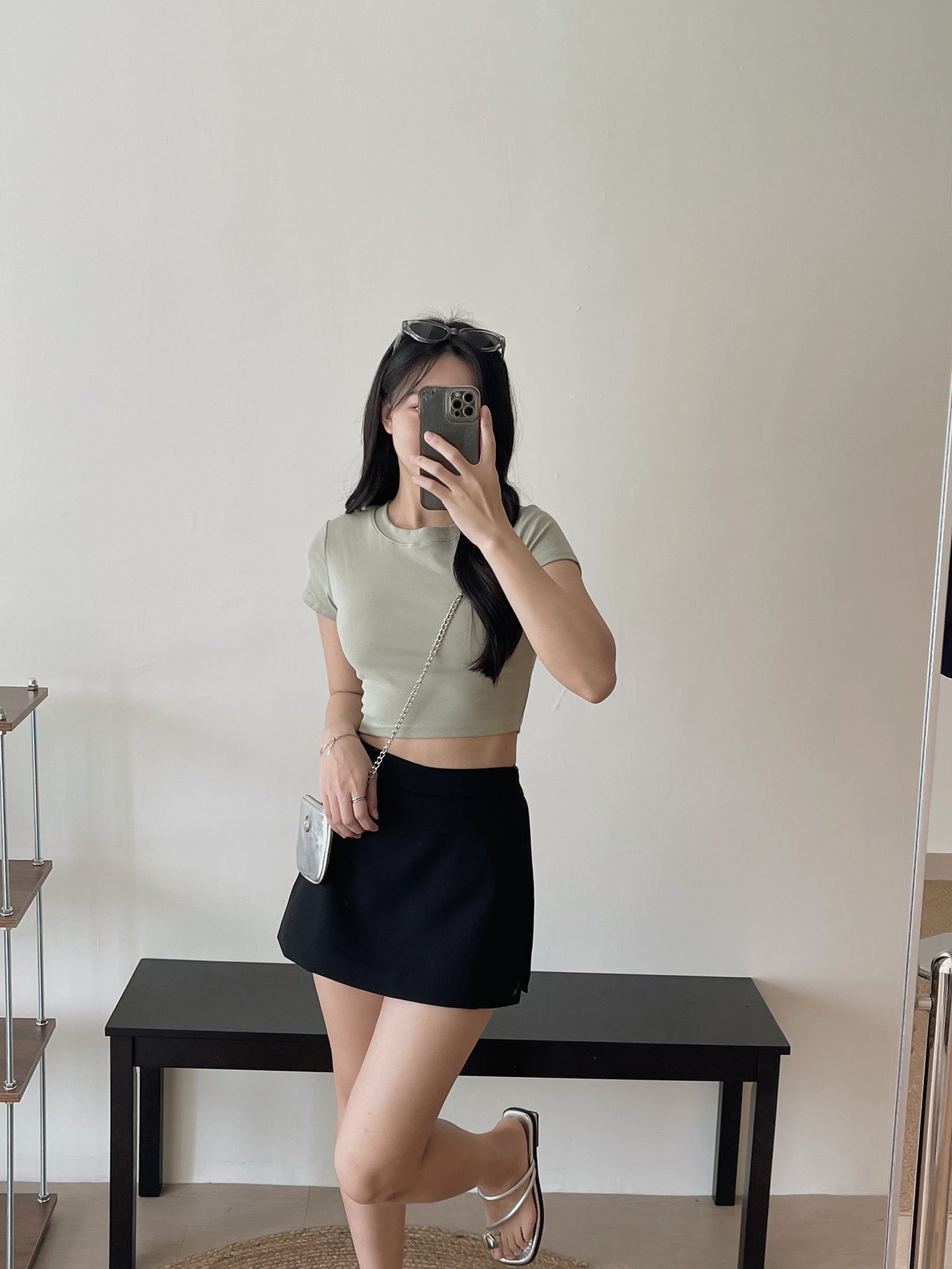 Crop Tee With Removable Pad / 短款T恤自带可拆卸乳胶垫