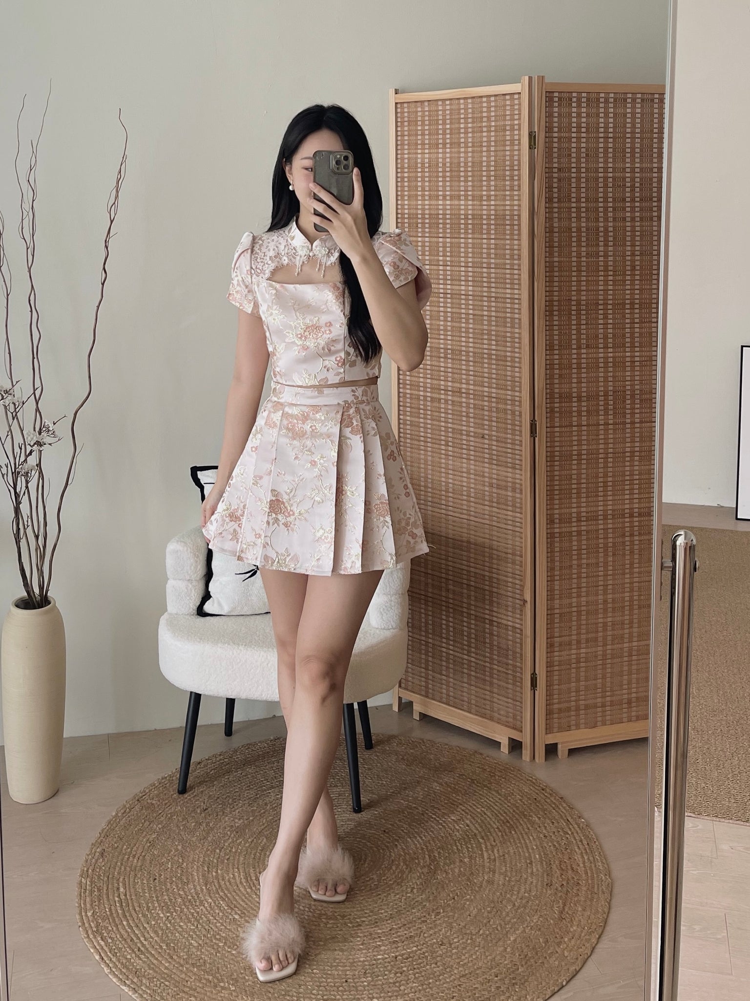 Brocade Spliced Lace Set / 【绣蕊锦裳】拼接蕾丝百褶裙套装