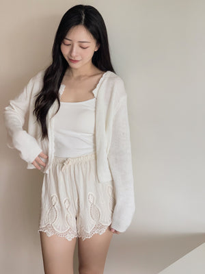 Crochet Knit Cardigan / 毛衣钩花针织开衫