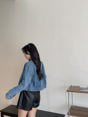 Reve Denim Outer / 复古韩版圆领牛仔外套