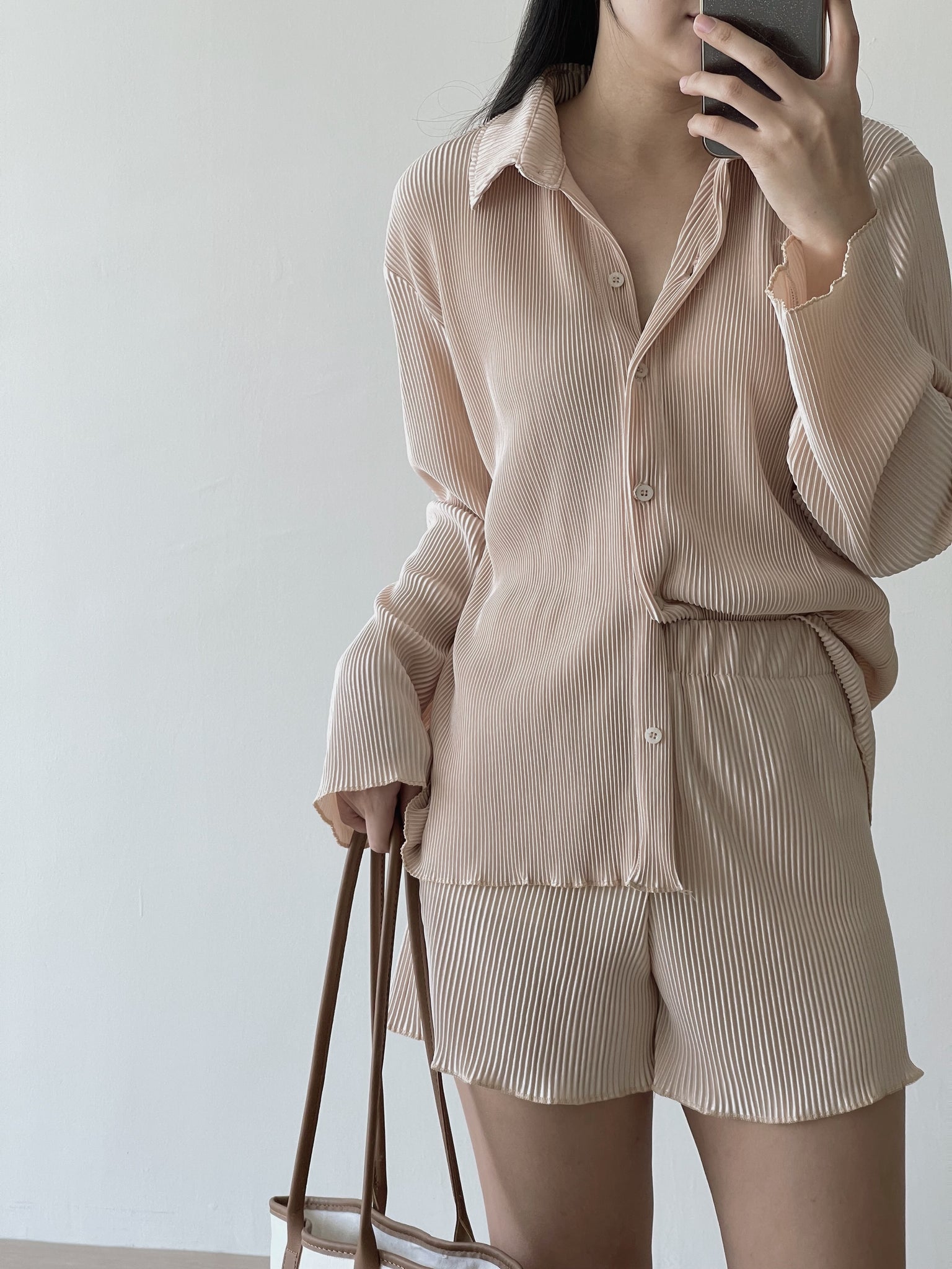 Casual Ribbed Pleated Set / 休闲慵懒褶皱套装