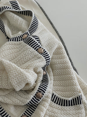 Crochet Button Down Vest / 小香风针织背心小衫