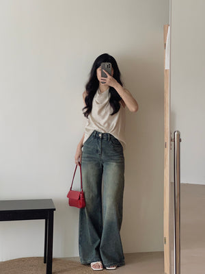 Modern Cowl Neck Top / 通勤荡领韩系小衫