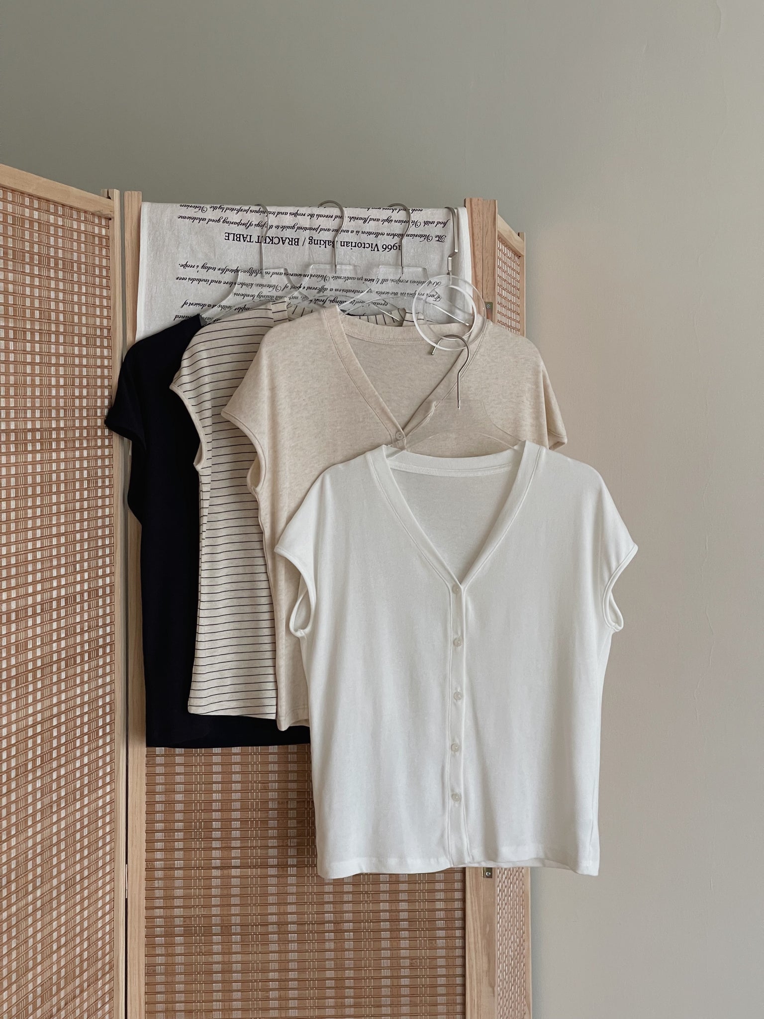 Button Knit Half Sleeve Tee / 排扣针织半袖T恤