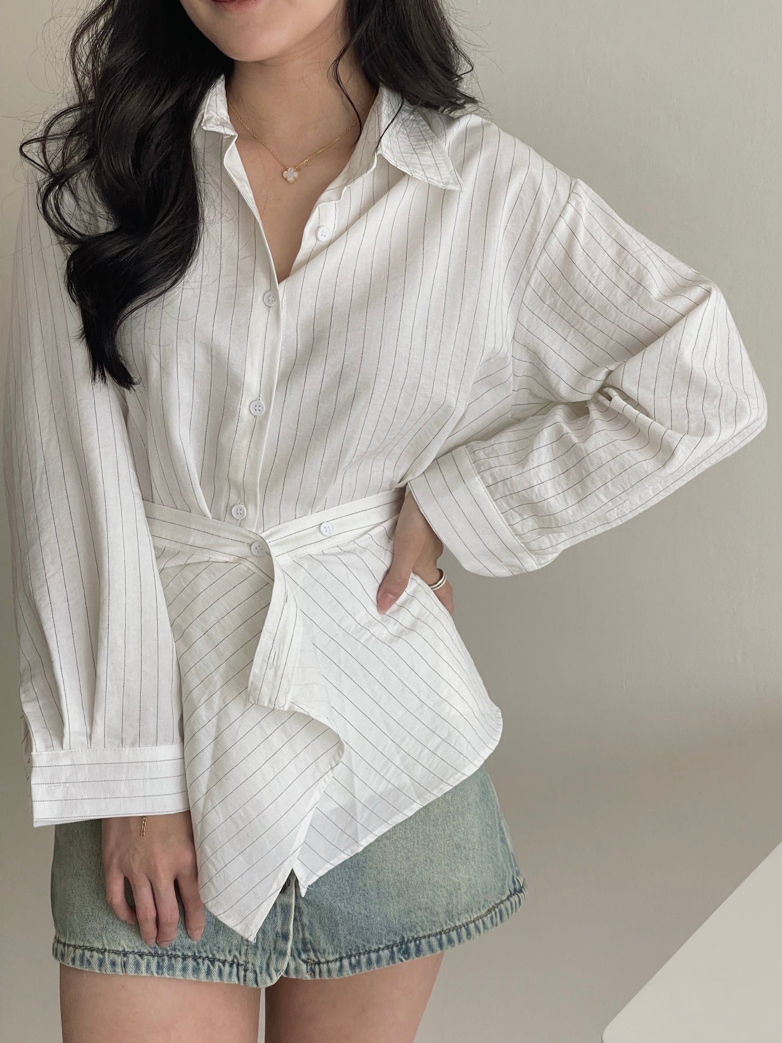 Pattern Striped Shirt / 设计感不规则条纹衬衫