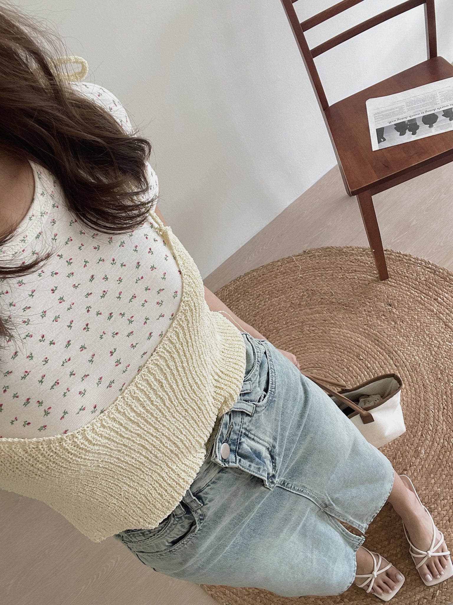 Floral Two Pieces Top / 甜美碎花两件套上衣