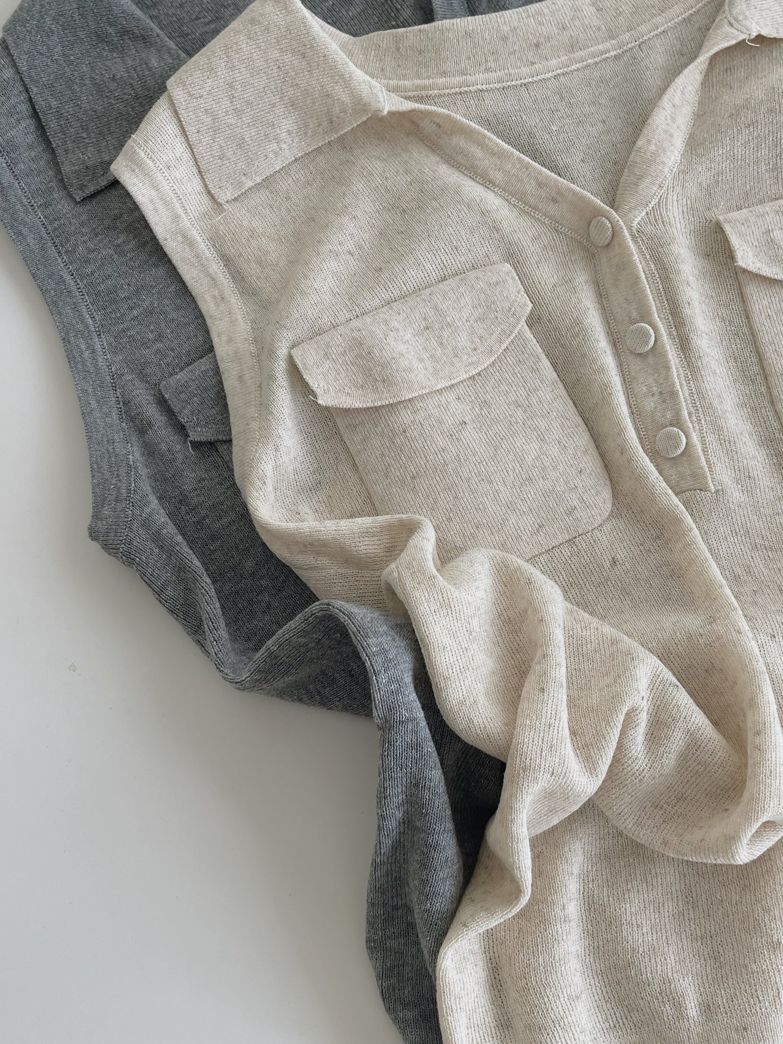 Double Pockets Knit Top / 洋气针织百搭上衣