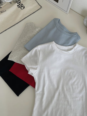 Basic Cotton Tee / 纯色基础棉质修身T恤